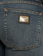 Dolce & Gabbana Blue BOYFRIEND Mid Waist Cotton Denim Jeans - Zeiniez