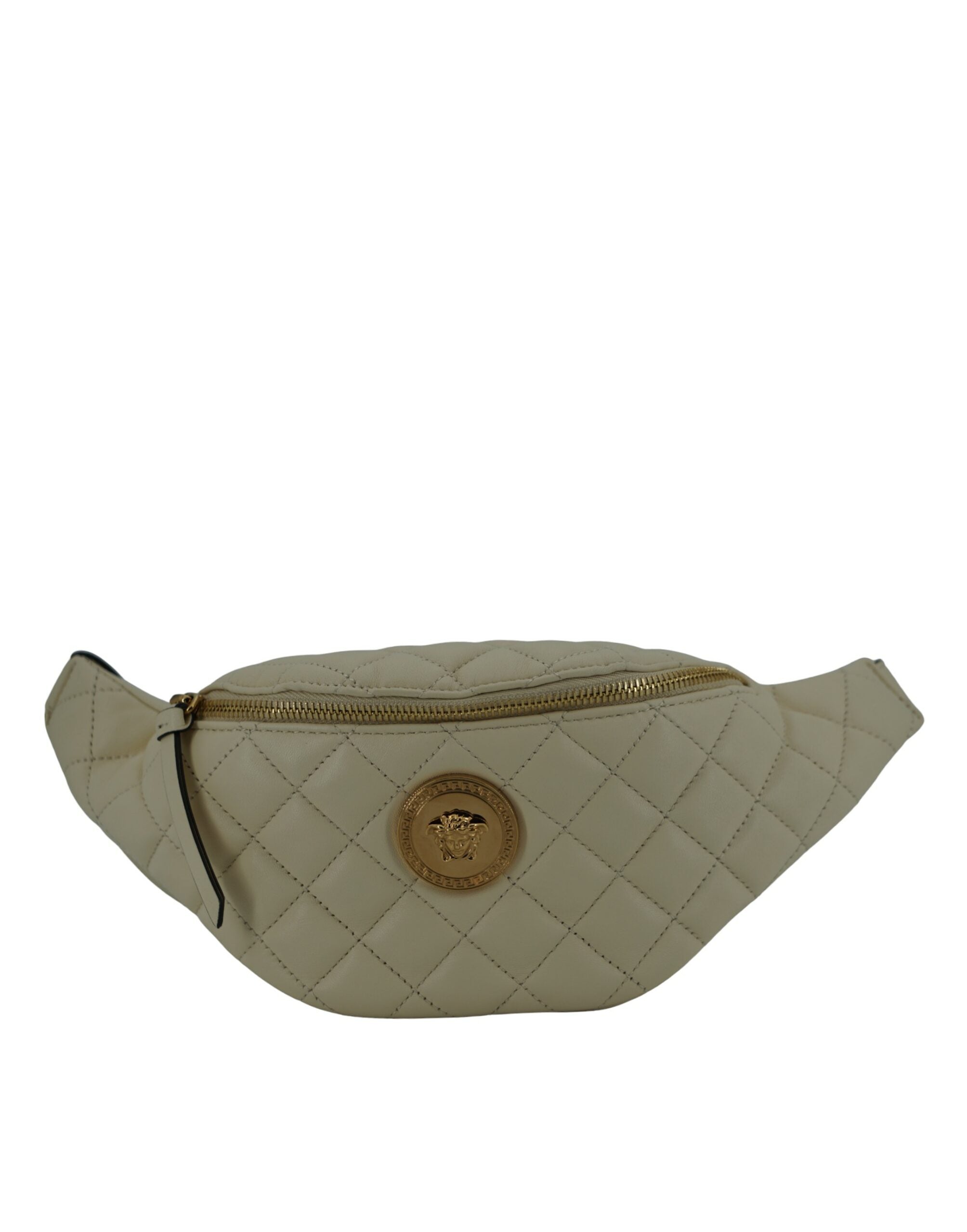 Versace White Lamb Leather Belt Bag - Zeiniez
