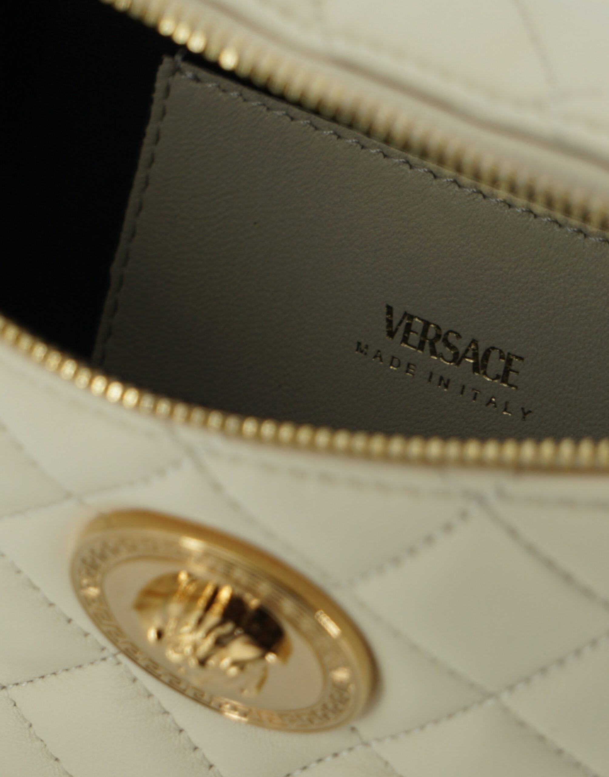 Versace White Lamb Leather Belt Bag - Zeiniez