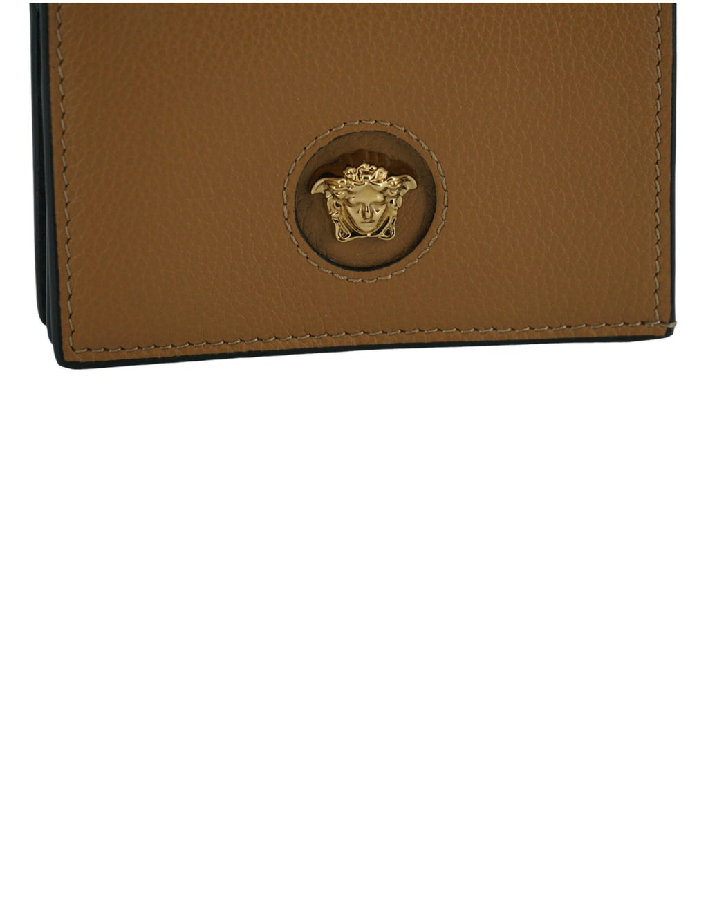 Versace Brown Calf Leather Compact Wallet - Zeiniez