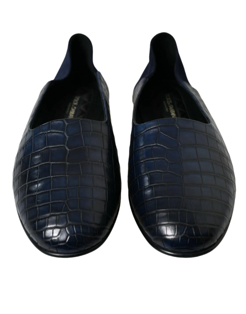 Dolce & Gabbana Blue Crocodile Leather Loafers Slip On Shoes - Zeiniez