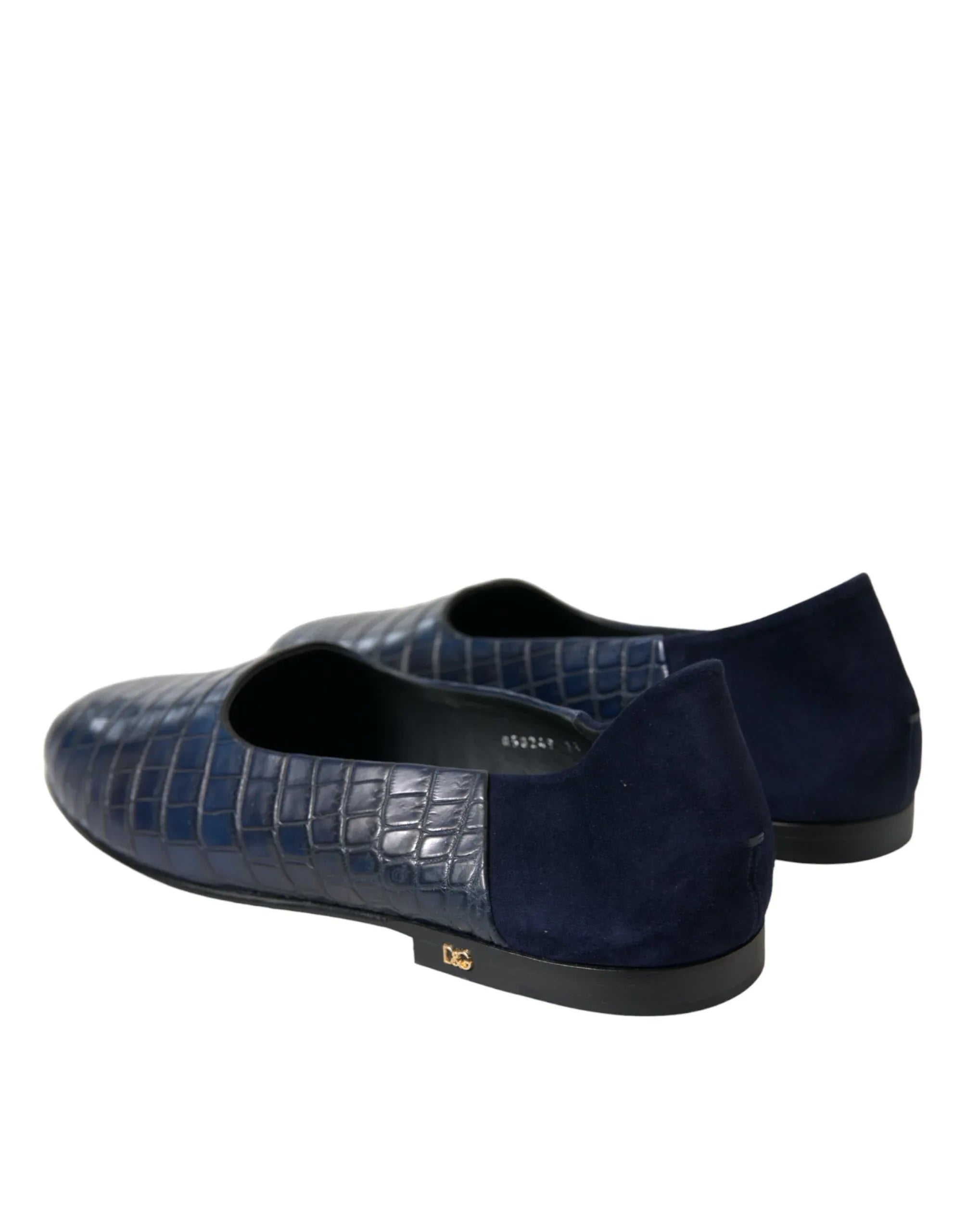 Dolce & Gabbana Blue Crocodile Leather Loafers Slip On Shoes - Zeiniez