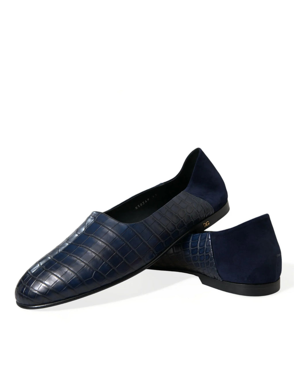 Dolce & Gabbana Blue Crocodile Leather Loafers Slip On Shoes - Zeiniez
