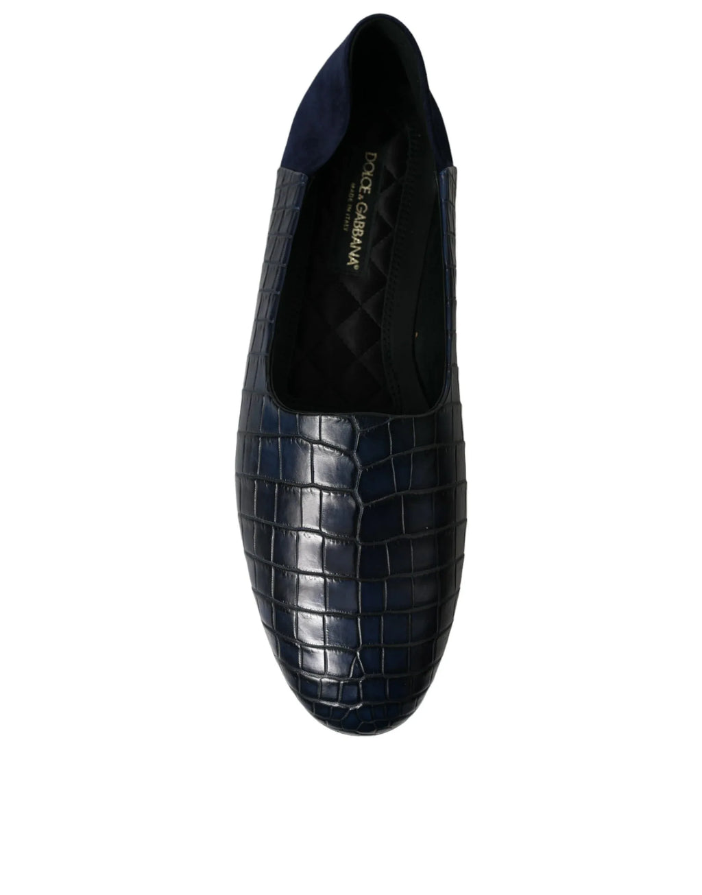 Dolce & Gabbana Blue Crocodile Leather Loafers Slip On Shoes - Zeiniez