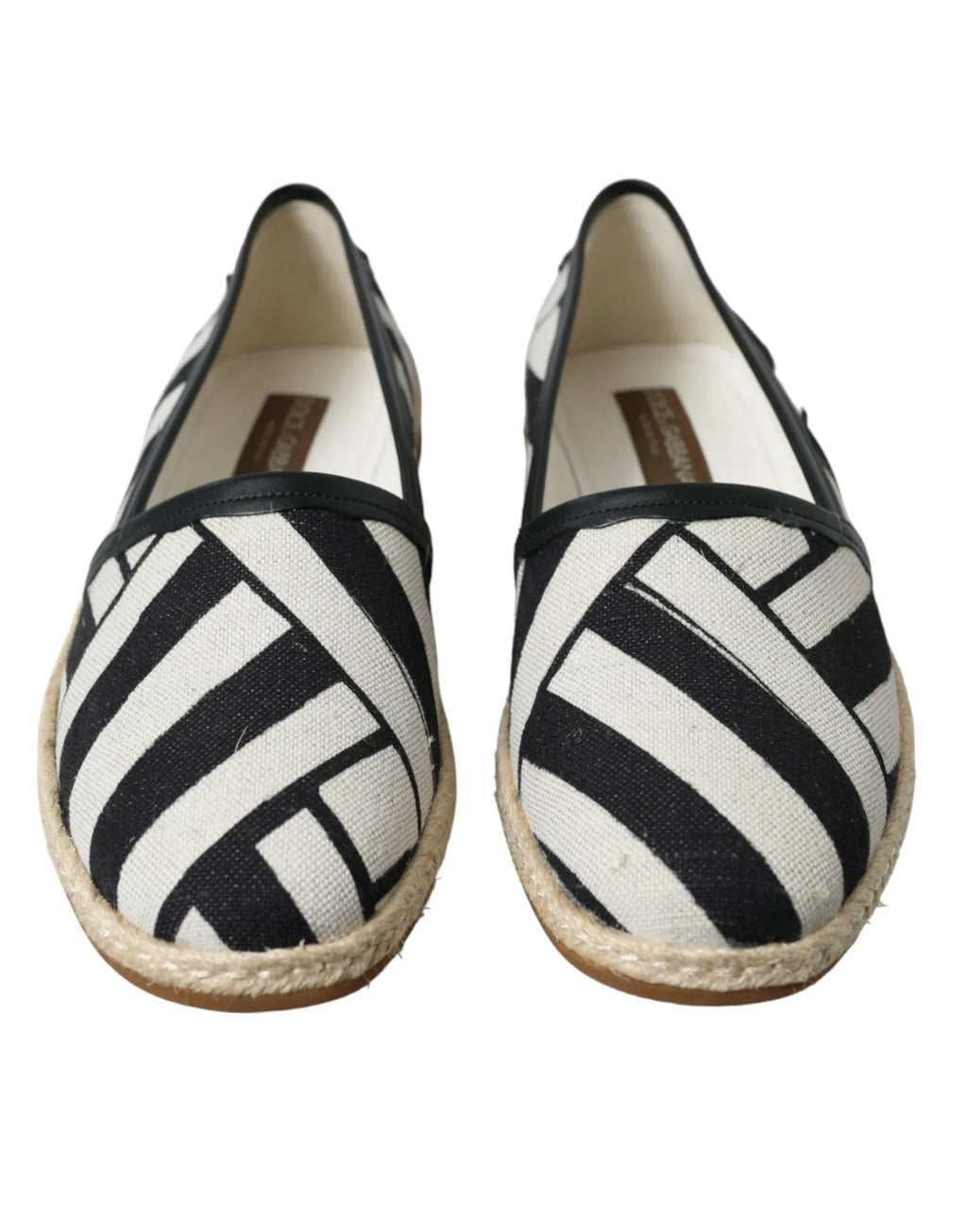 Dolce & Gabbana Beige Black Striped Canvas Espadrilles MONDELLO Shoes - Zeiniez
