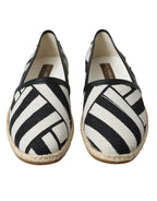 Dolce & Gabbana Beige Black Striped Canvas Espadrilles MONDELLO Shoes - Zeiniez