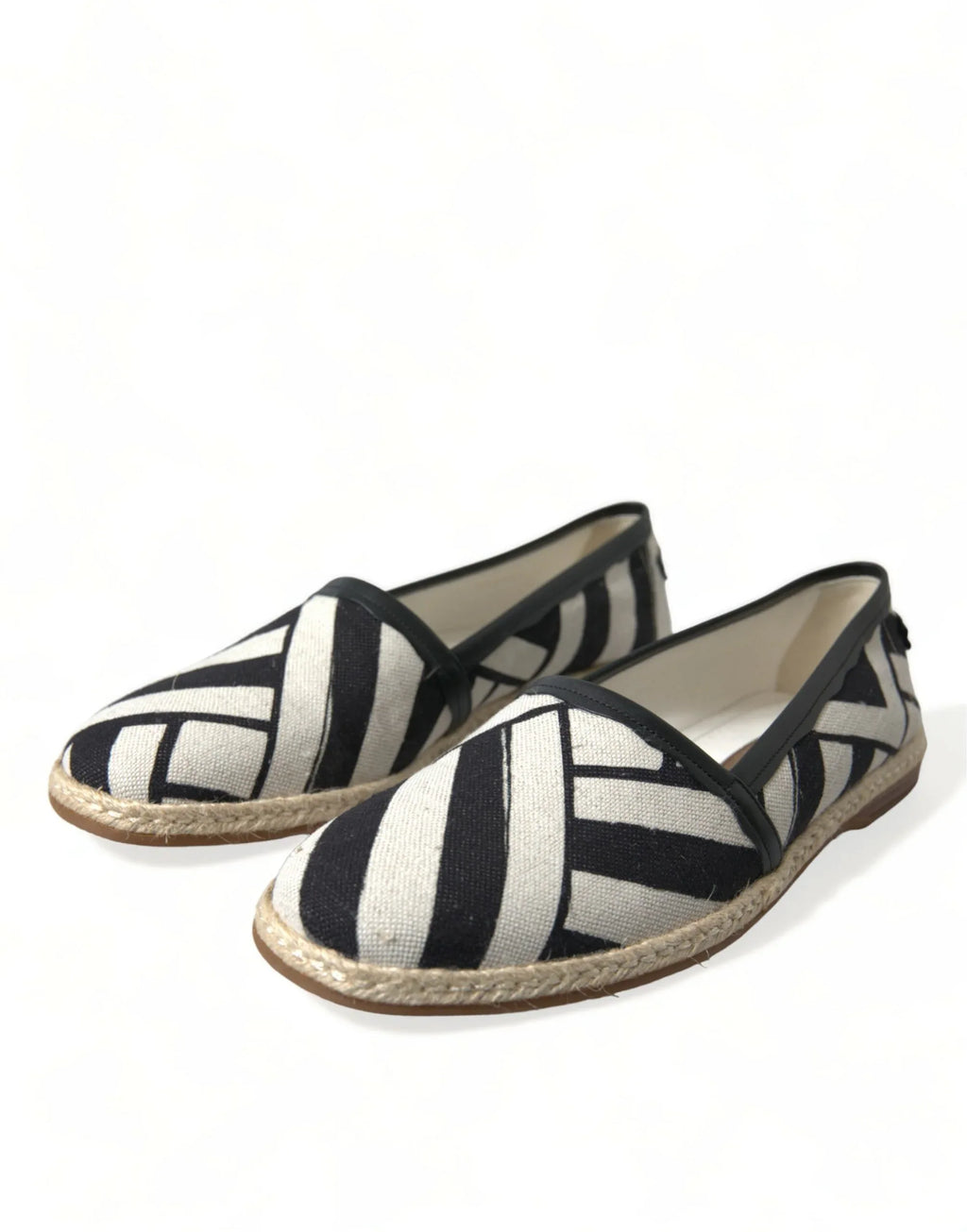 Dolce & Gabbana Beige Black Striped Canvas Espadrilles MONDELLO Shoes - Zeiniez