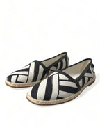Dolce & Gabbana Beige Black Striped Canvas Espadrilles MONDELLO Shoes - Zeiniez