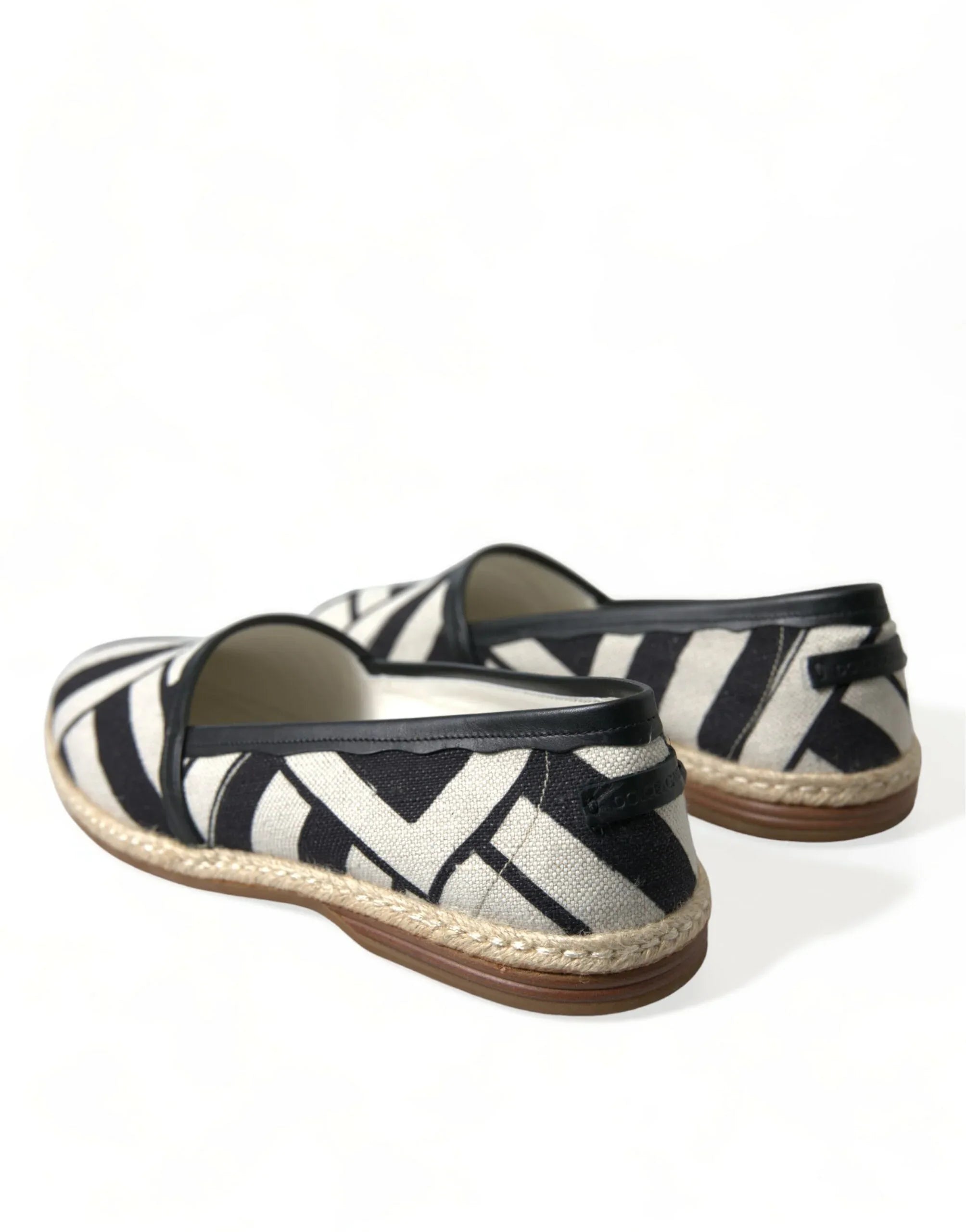 Dolce & Gabbana Beige Black Striped Canvas Espadrilles MONDELLO Shoes - Zeiniez