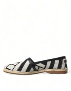 Dolce & Gabbana Beige Black Striped Canvas Espadrilles MONDELLO Shoes - Zeiniez
