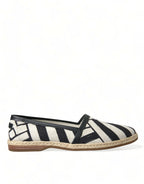 Dolce & Gabbana Beige Black Striped Canvas Espadrilles MONDELLO Shoes - Zeiniez