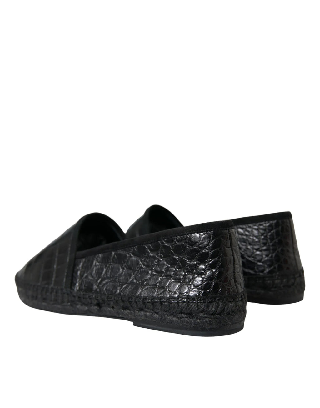 Dolce & Gabbana Black Exotic Leather Espadrilles Slip On Shoes - Zeiniez