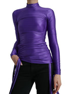 Dolce & Gabbana Purple Nylon Stretch Slim Long Sleeves Top - Zeiniez