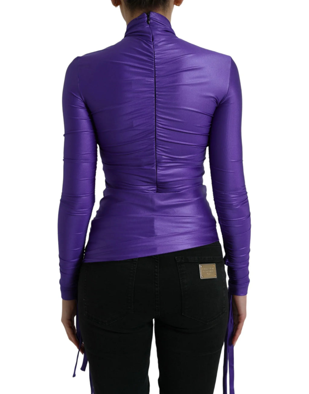Dolce & Gabbana Purple Nylon Stretch Slim Long Sleeves Top - Zeiniez