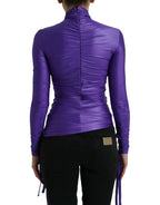 Dolce & Gabbana Purple Nylon Stretch Slim Long Sleeves Top - Zeiniez