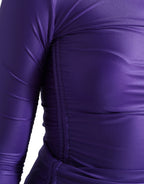 Dolce & Gabbana Purple Nylon Stretch Slim Long Sleeves Top - Zeiniez