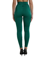 Dolce & Gabbana Green Nylon Stretch Slim Leggings Pants - Zeiniez