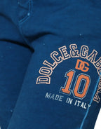 Dolce & Gabbana Blue Logo Cotton Jogger Sweatpants Pants - Zeiniez
