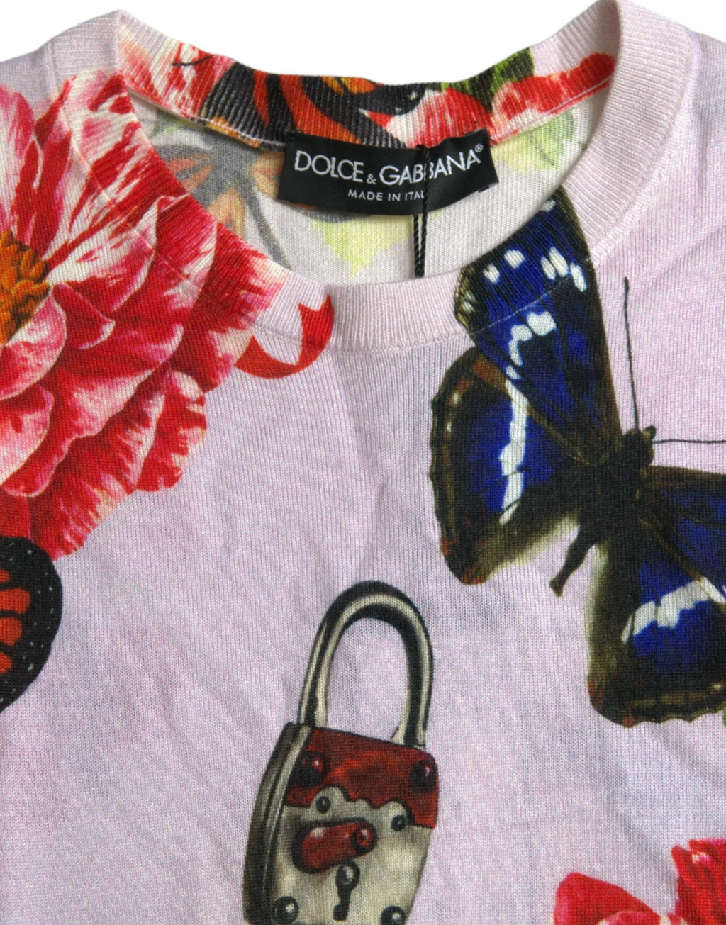Dolce & Gabbana Multicolor Floral Padlock Butterfly Tank Top - Zeiniez