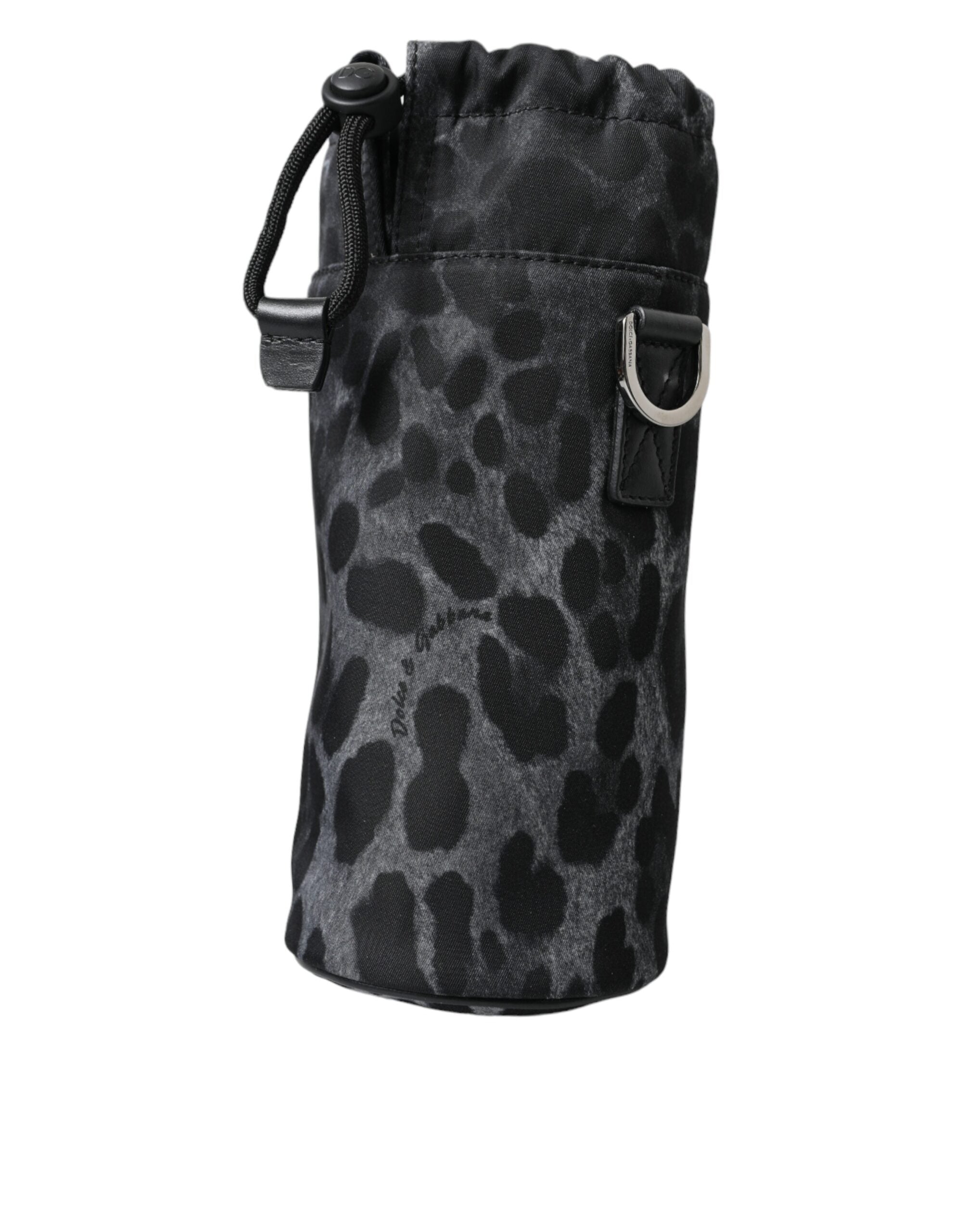 Dolce & Gabbana Black Leopard Round Slim Tote Bottle Cage Bag - Zeiniez