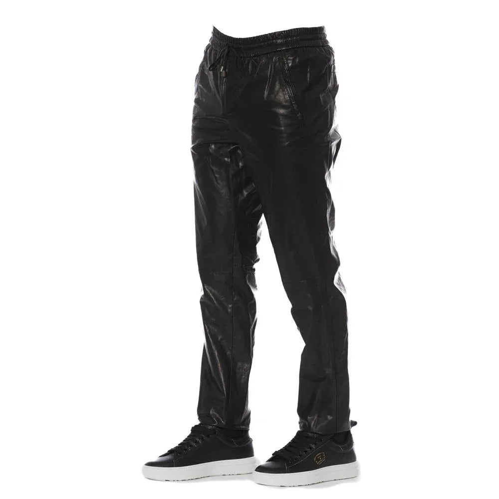 Trussardi Black Lamb Leather Jeans & Pants - Zeiniez