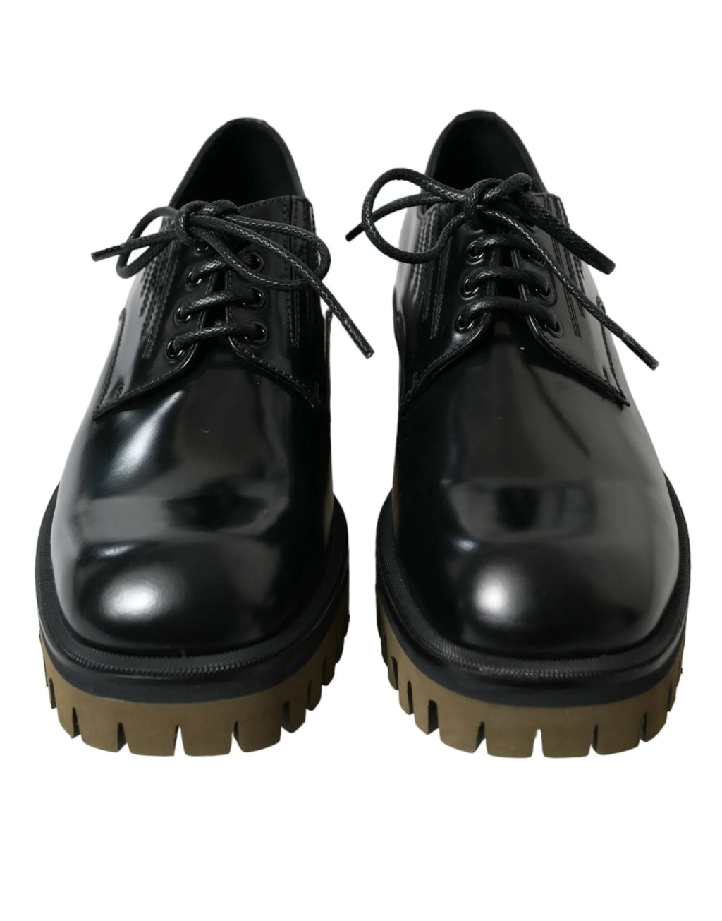 Dolce & Gabbana Black Leather Lace Up Derby Men Dress Shoes - Zeiniez