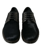 Dolce & Gabbana Black Stable Fur Derby SAN PIETRO Dress Shoes - Zeiniez