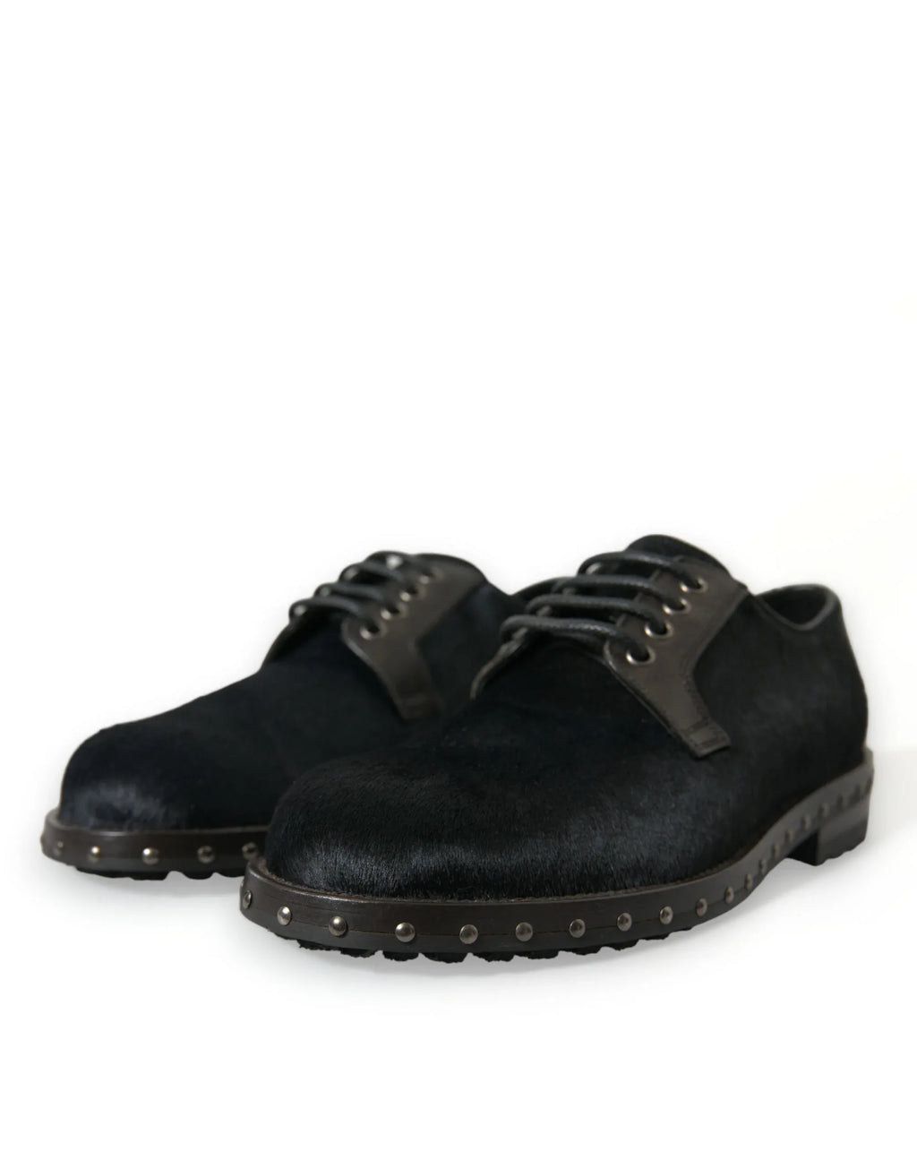 Dolce & Gabbana Black Stable Fur Derby SAN PIETRO Dress Shoes - Zeiniez