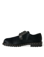 Dolce & Gabbana Black Stable Fur Derby SAN PIETRO Dress Shoes - Zeiniez