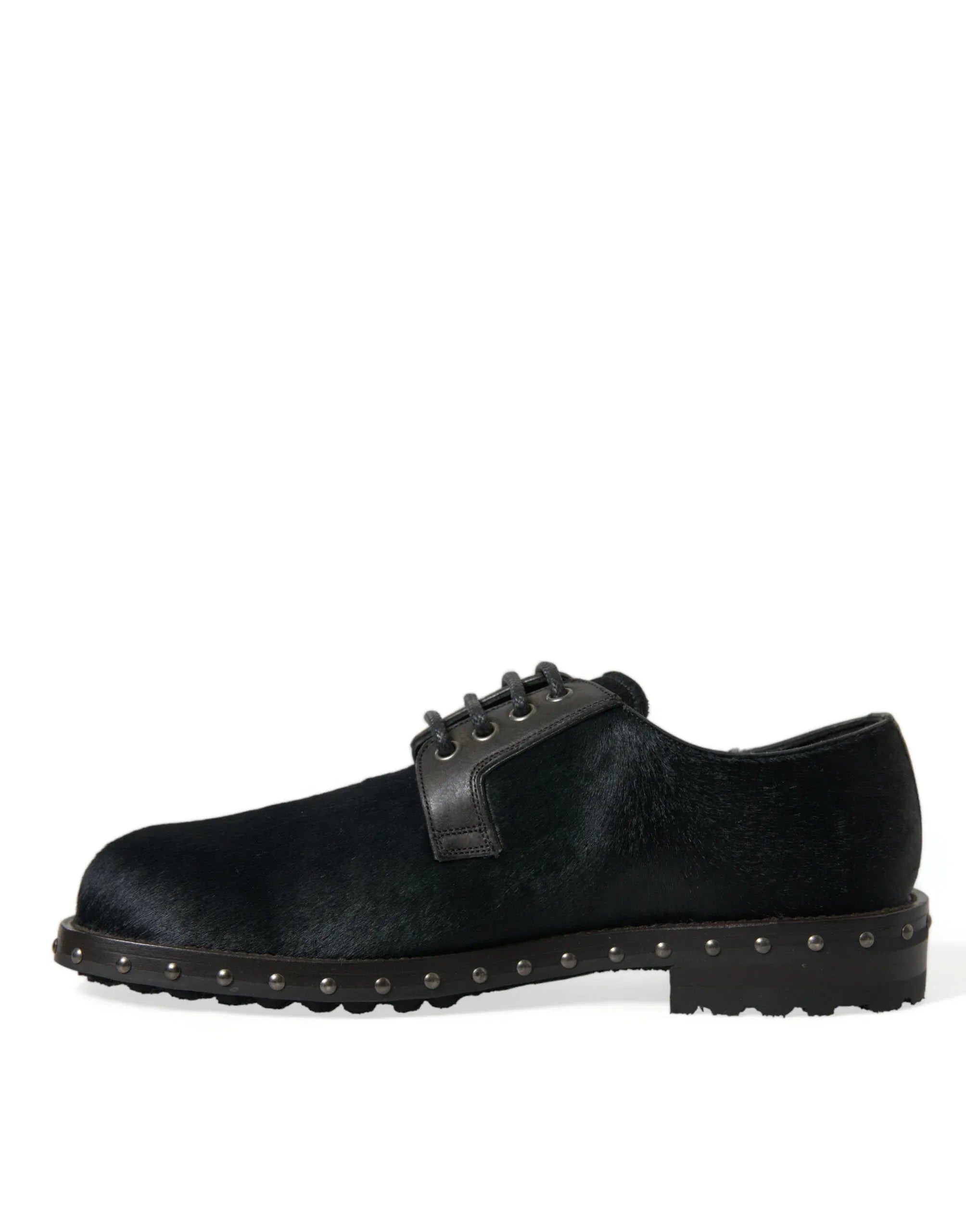 Dolce & Gabbana Black Stable Fur Derby SAN PIETRO Dress Shoes - Zeiniez