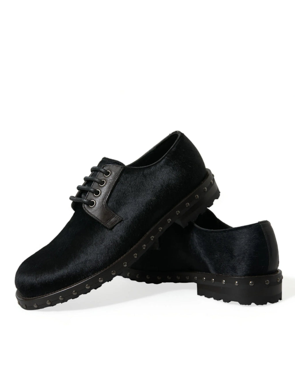 Dolce & Gabbana Black Stable Fur Derby SAN PIETRO Dress Shoes - Zeiniez