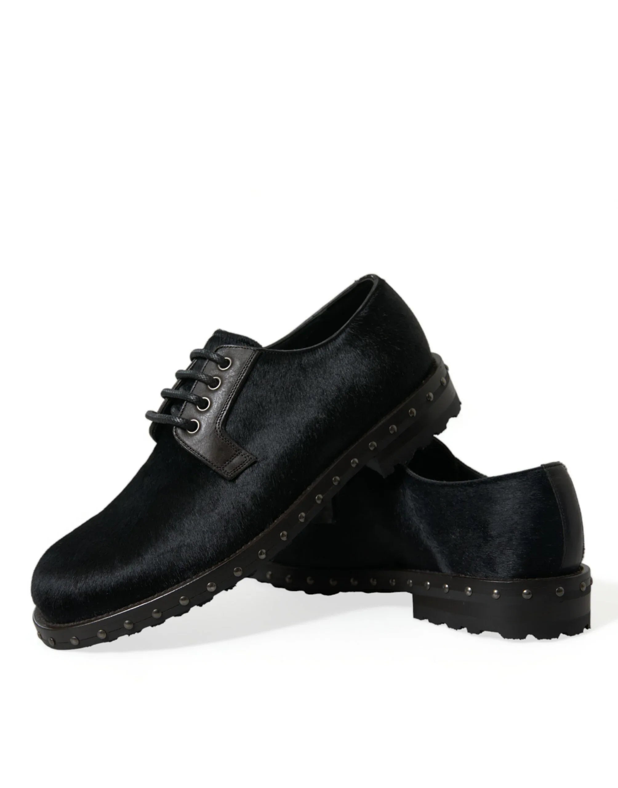 Dolce & Gabbana Black Stable Fur Derby SAN PIETRO Dress Shoes - Zeiniez