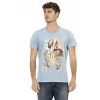Trussardi Action Light Blue Cotton Men T-Shirt - Zeiniez