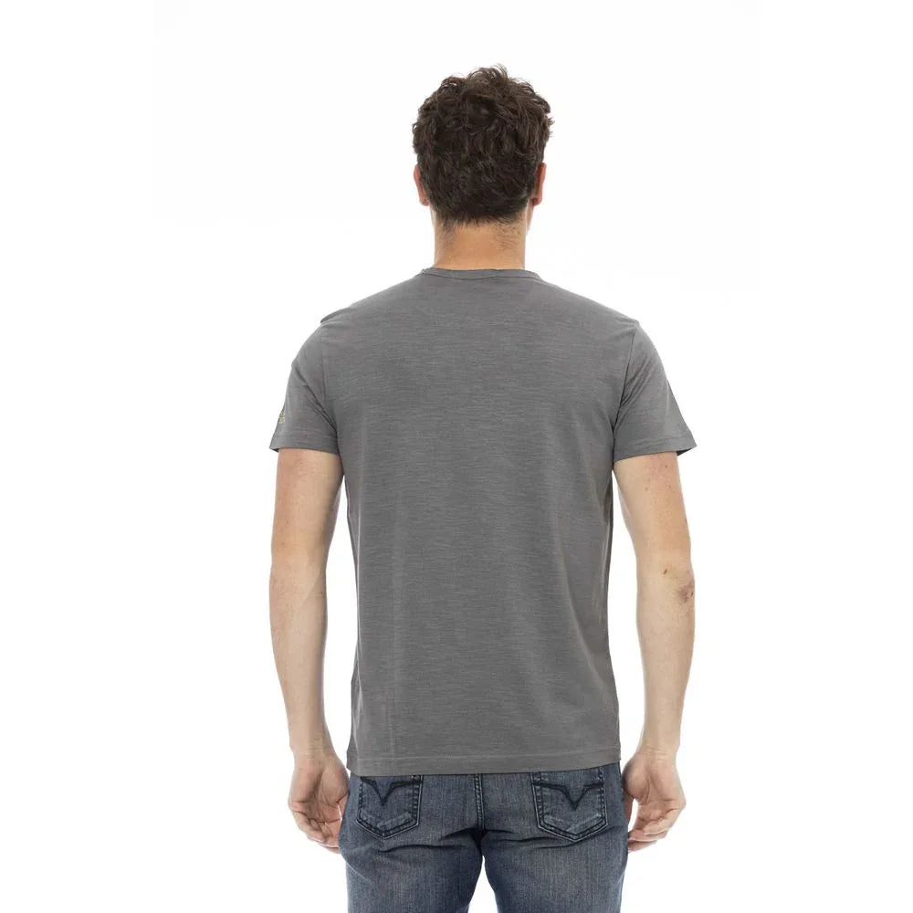Trussardi Action Gray Cotton Men Short Sleeve T-Shirt - Zeiniez