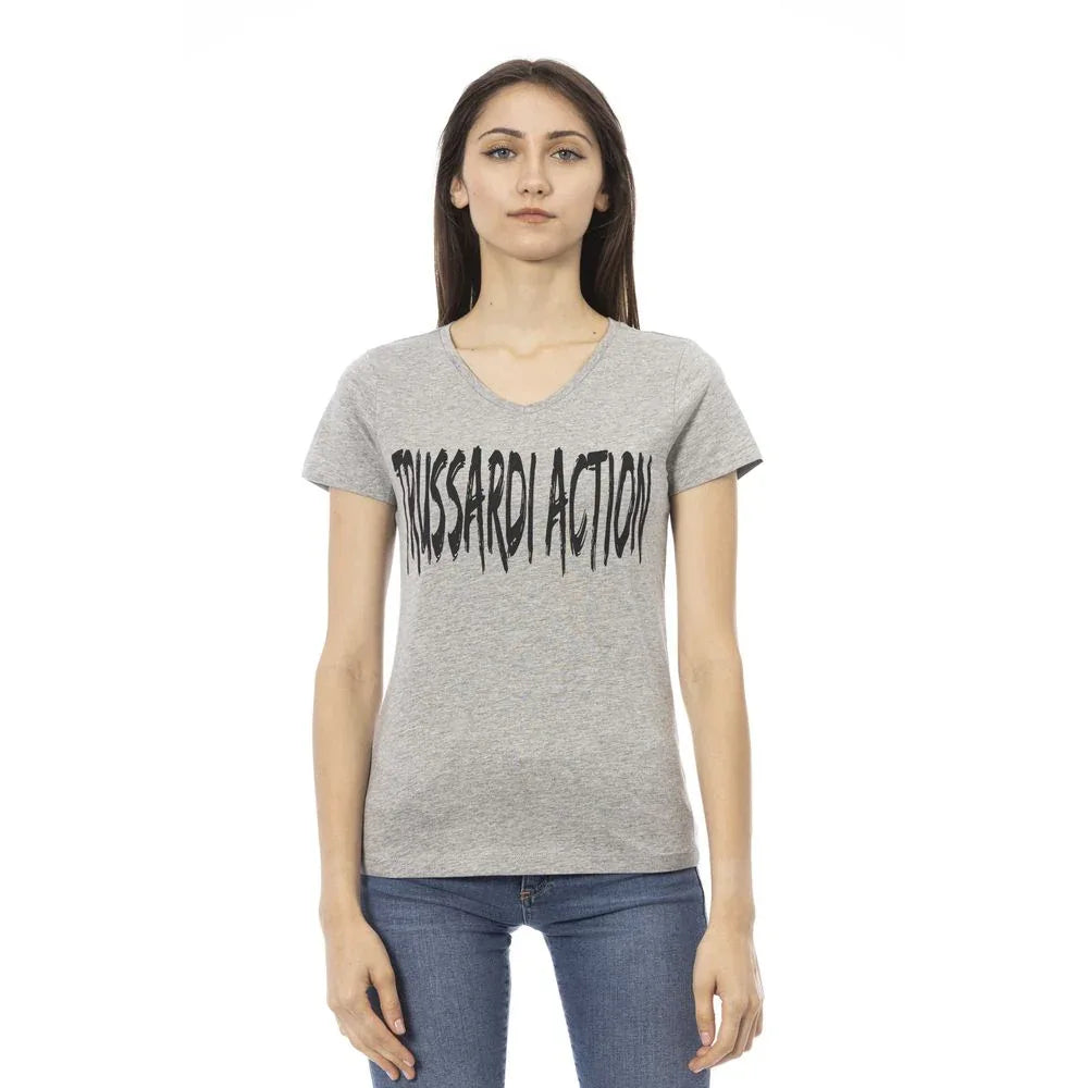 Trussardi Action Gray Cotton Women T-Shirt - Zeiniez