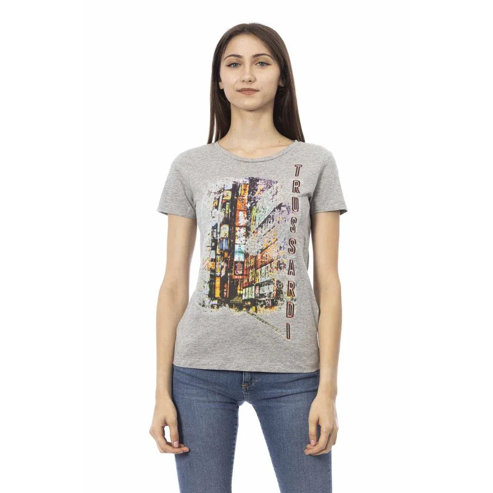 Trussardi Action Gray Cotton Women T-Shirt - Zeiniez