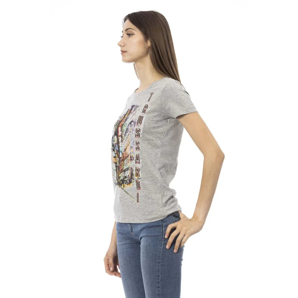 Trussardi Action Gray Cotton Women T-Shirt - Zeiniez