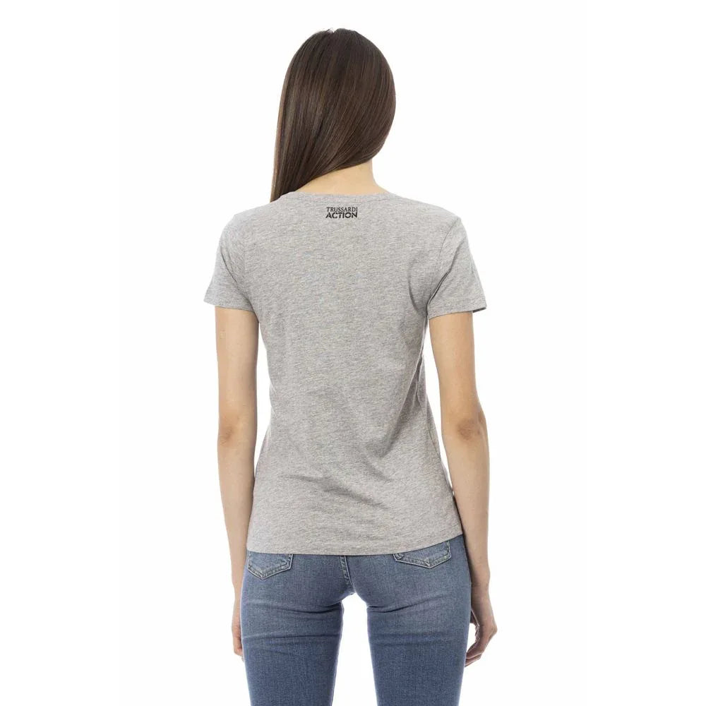 Trussardi Action Gray Cotton Women T-Shirt - Zeiniez