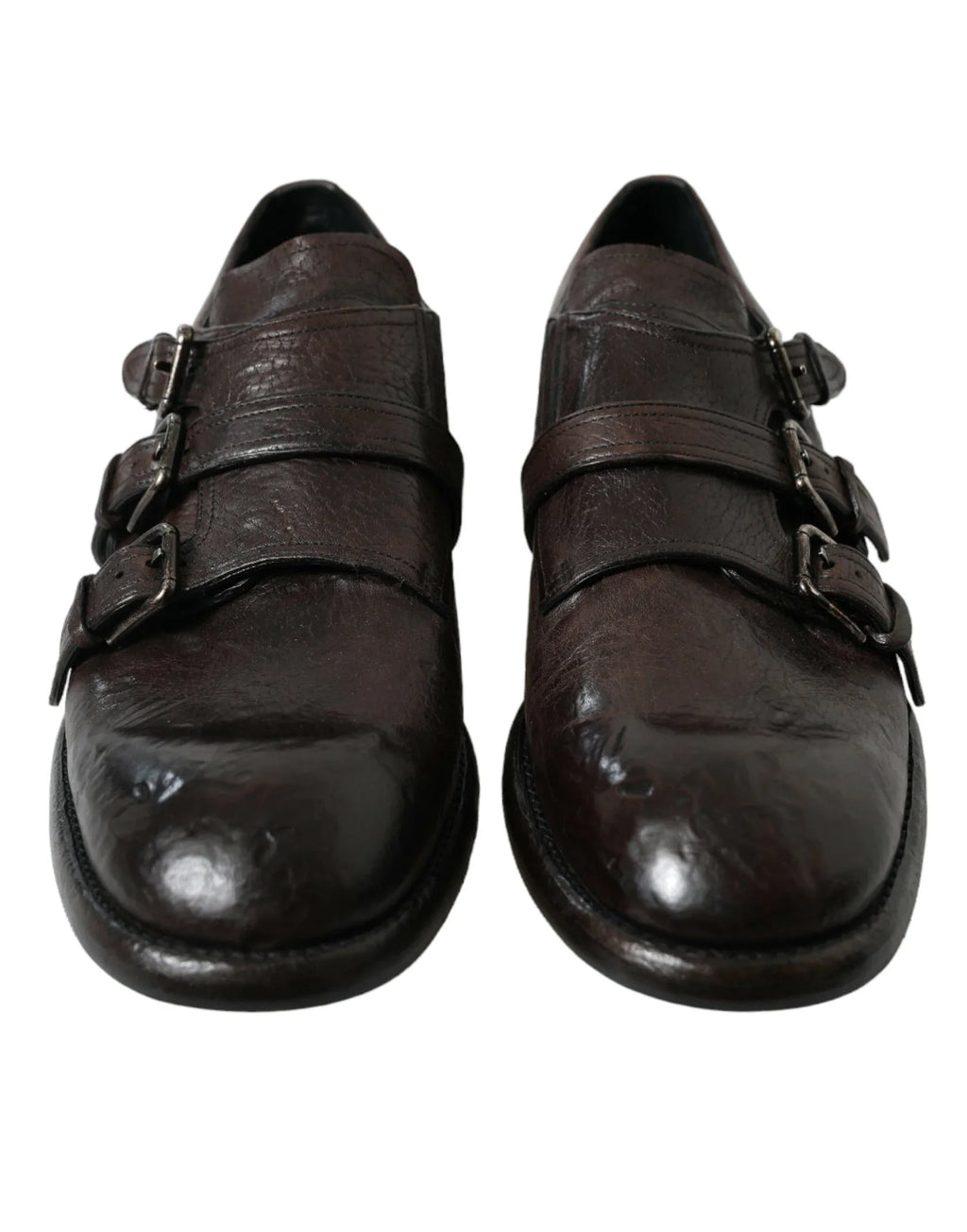 Dolce & Gabbana Brown Leather Strap Formal Dress Shoes - Zeiniez