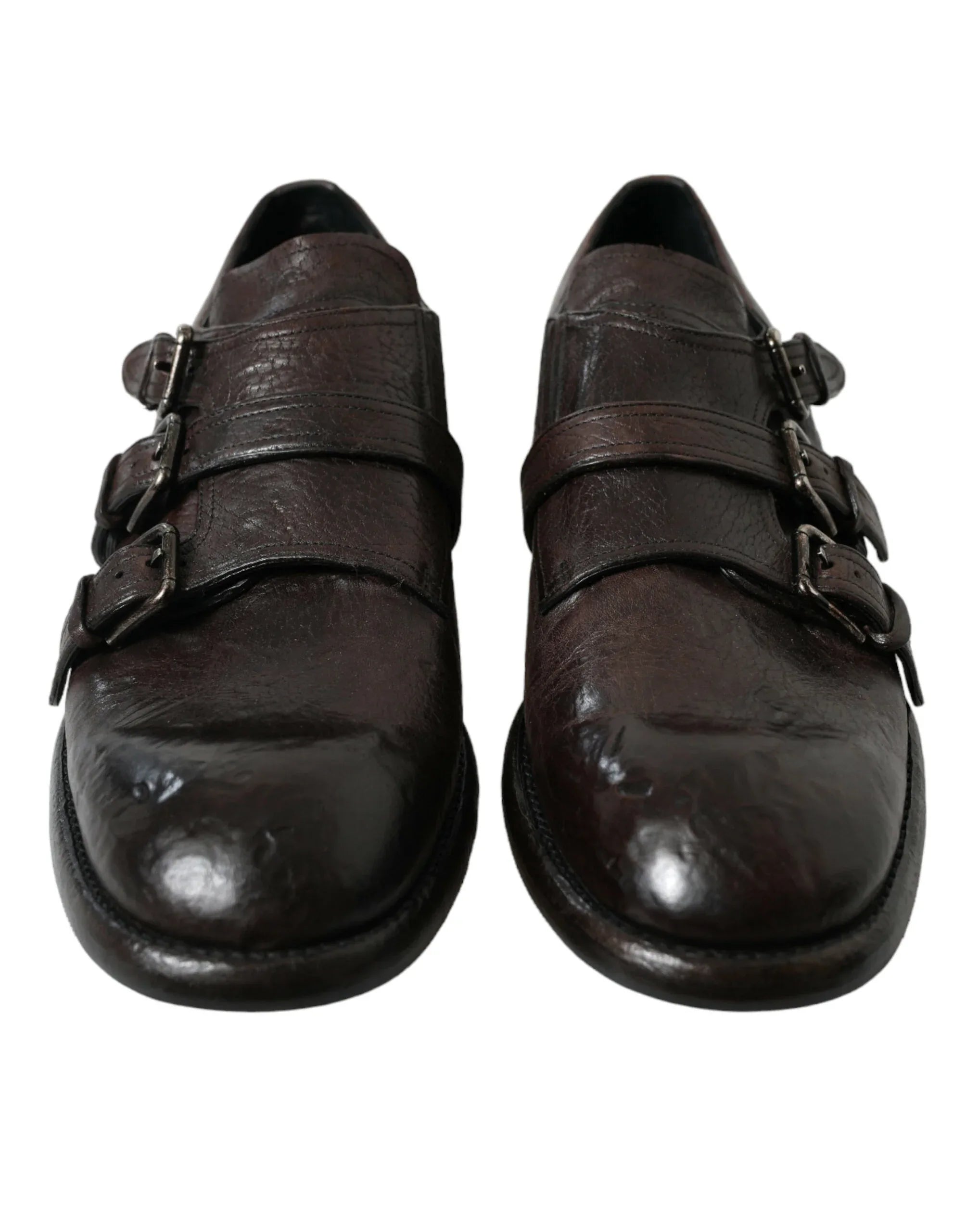 Dolce & Gabbana Brown Leather Strap Formal Dress Shoes - Zeiniez