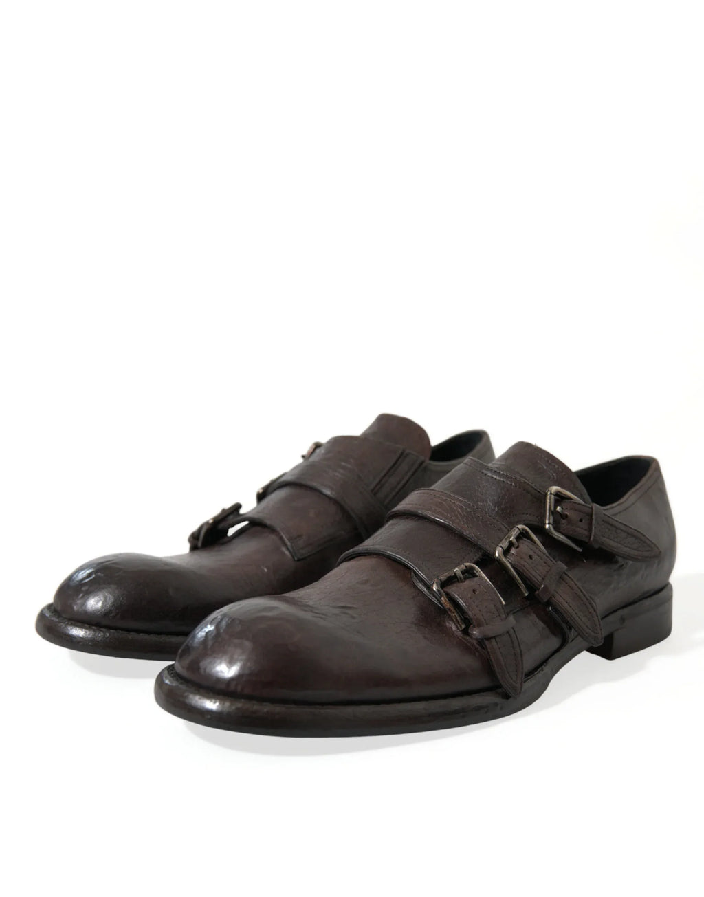 Dolce & Gabbana Brown Leather Strap Formal Dress Shoes - Zeiniez