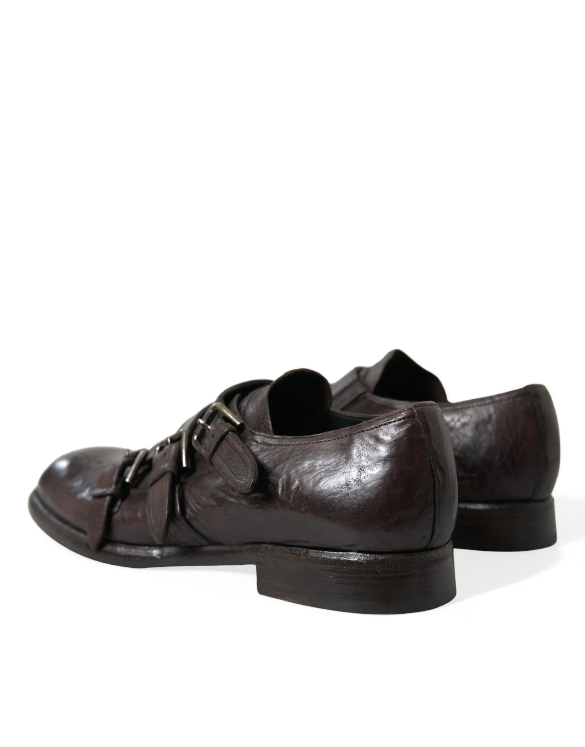 Dolce & Gabbana Brown Leather Strap Formal Dress Shoes - Zeiniez