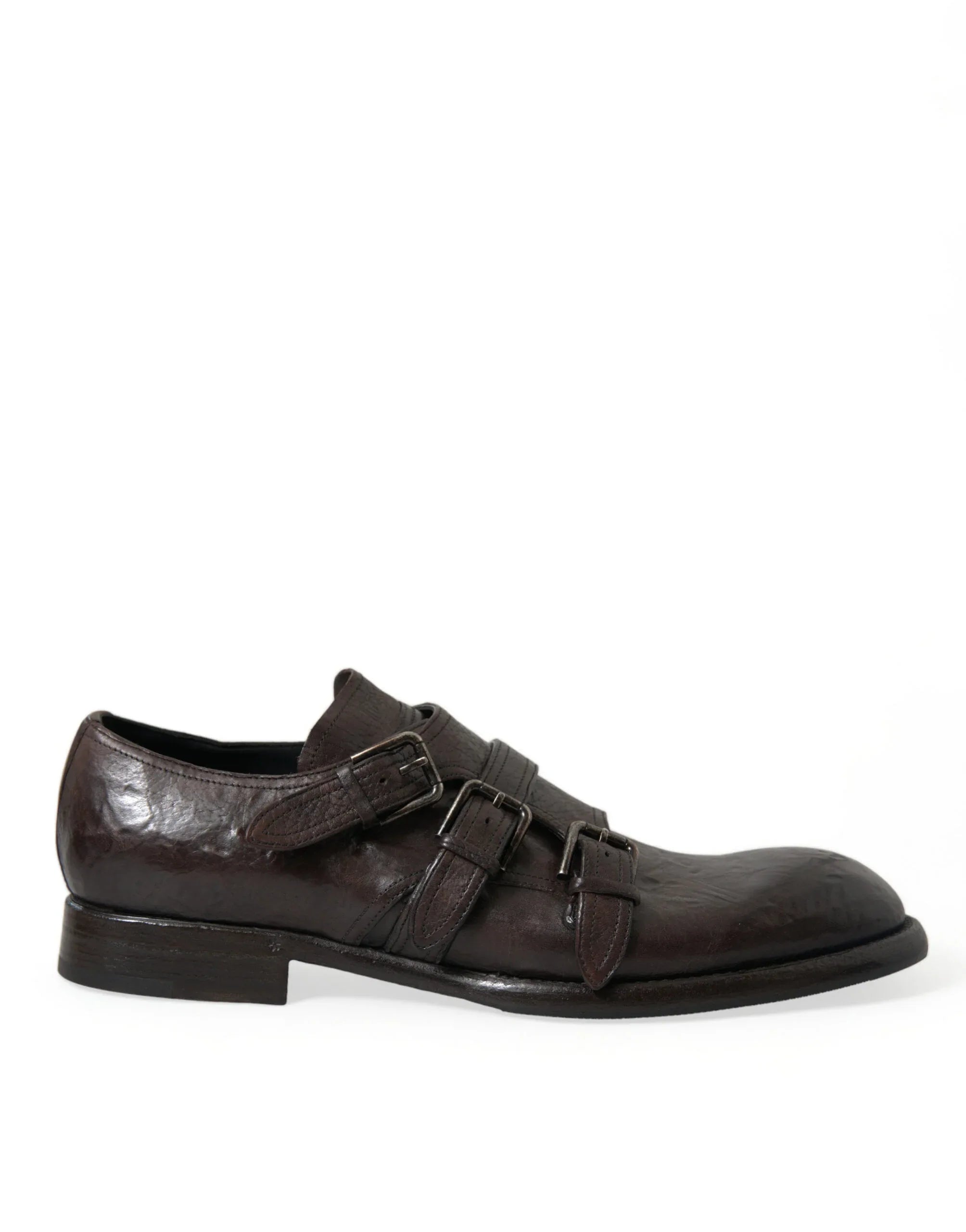 Dolce & Gabbana Brown Leather Strap Formal Dress Shoes - Zeiniez