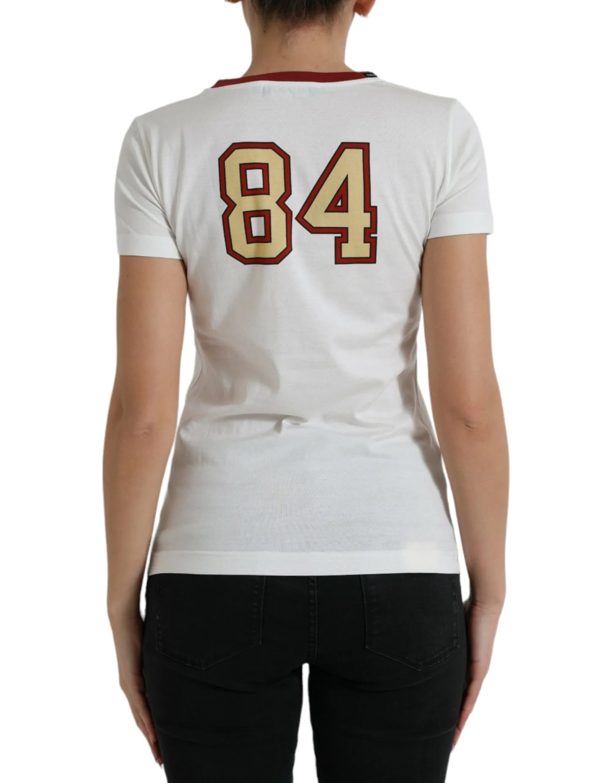 Dolce & Gabbana White Bring Me To The Moon T-shirt Top - Zeiniez