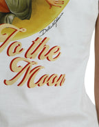Dolce & Gabbana White Bring Me To The Moon T-shirt Top - Zeiniez