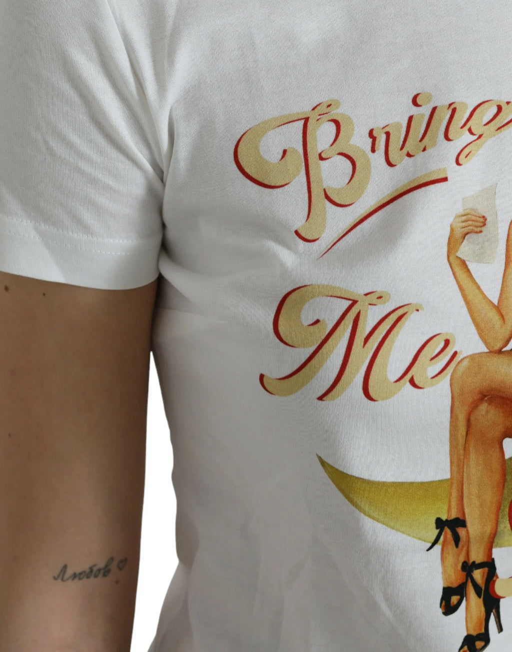 Dolce & Gabbana White Bring Me To The Moon T-shirt Top - Zeiniez