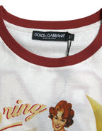 Dolce & Gabbana White Bring Me To The Moon T-shirt Top - Zeiniez
