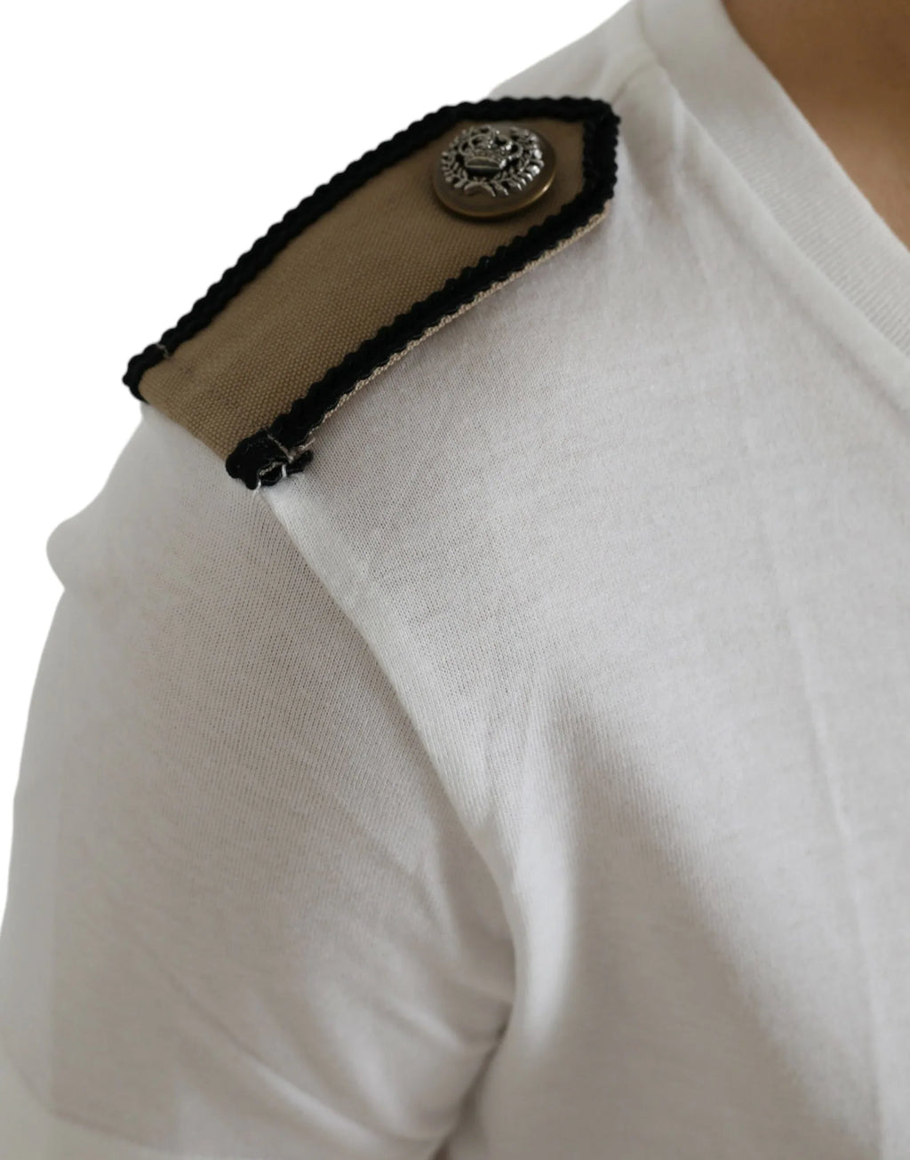 Dolce & Gabbana White Black Roses Crewneck Cotton T-shirt - Zeiniez