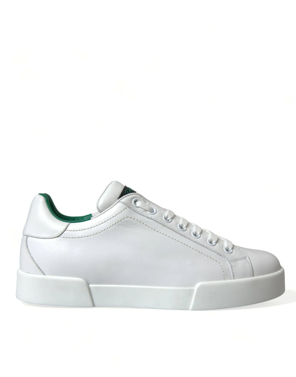 Dolce & Gabbana White Green Leather Portofino Sneakers Shoes - Zeiniez
