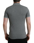 Dolce & Gabbana Gray Collared Short Sleeve Crown T-shirt - Zeiniez